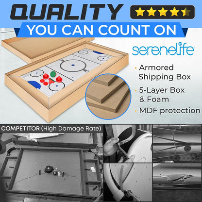 54" Air Hockey Table, Smooth Glide, 12V Motor, LED Scoreboard, Blue