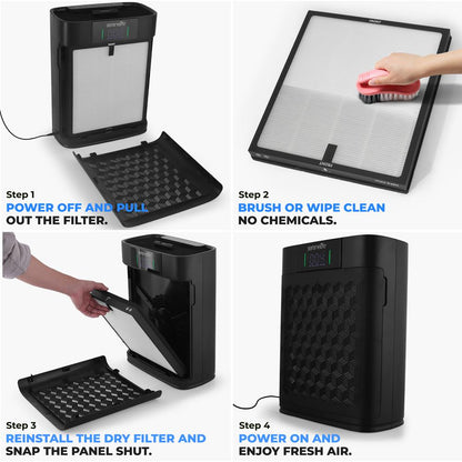 HEPA Air Purifier, WiFi Control, Ultra-Quiet, 1,076 Sq Ft Coverage