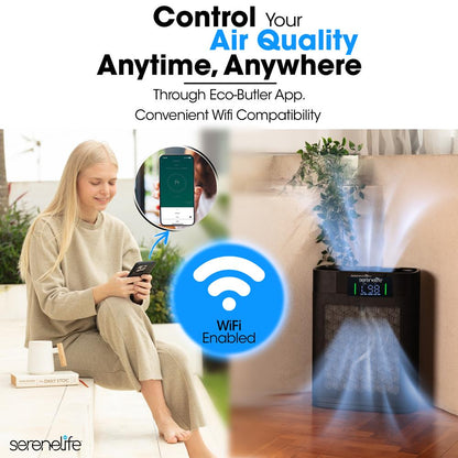 HEPA Air Purifier, WiFi Control, Ultra-Quiet, 1,076 Sq Ft Coverage