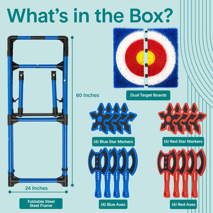 Serenelife Axe Throwing Game Set - Premium Fun And Competitive Indoor/ Outdoor Target Game For Parties, Events, And Team-Building Activities