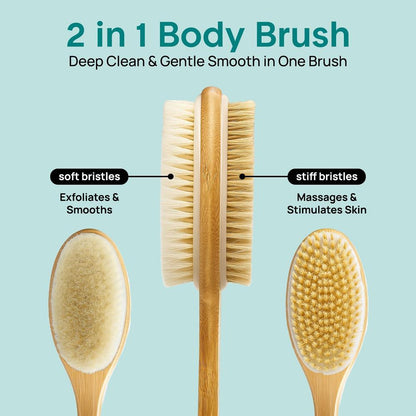 Double-Sided Pet Brush, Skin-Friendly, Wooden Handle, Massage Particles