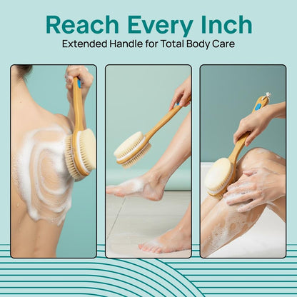 Double-Sided Pet Brush, Skin-Friendly, Wooden Handle, Massage Particles