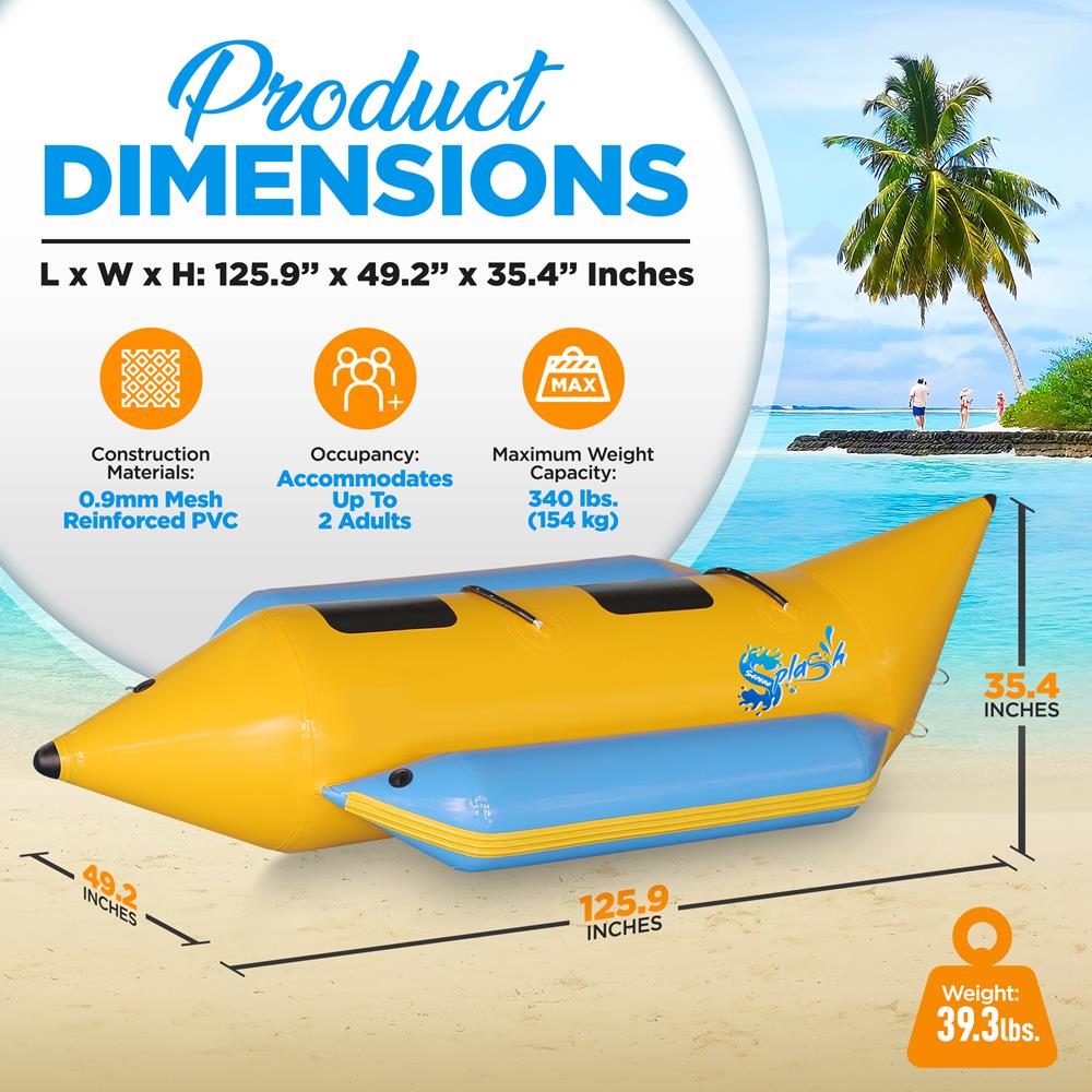 SereneLife Inflatable Banana Boat - Thumbnail 5