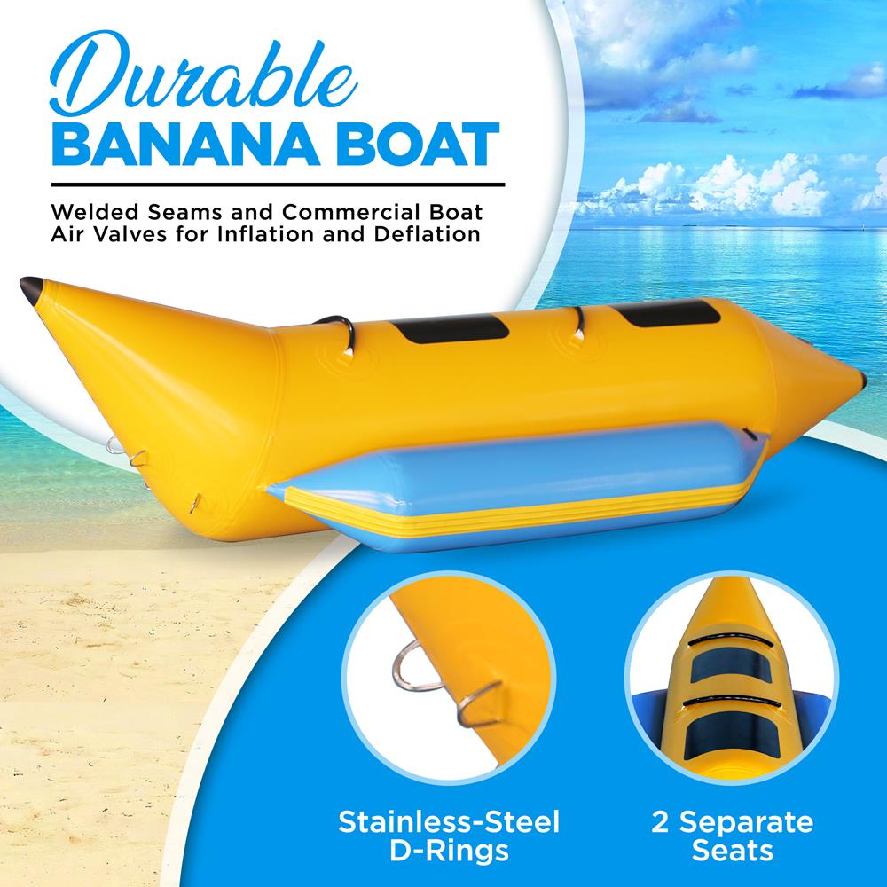 SereneLife Inflatable Banana Boat - Thumbnail 2