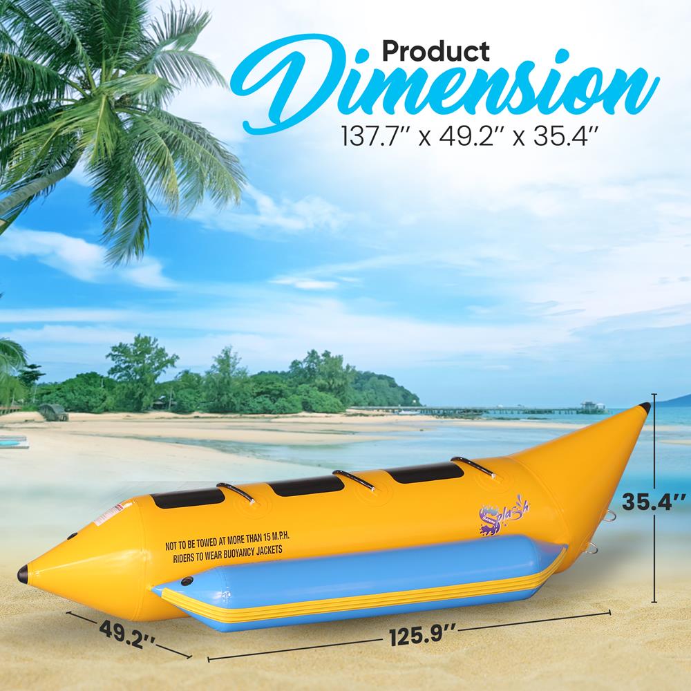 SereneLife Inflatable Banana Boat - Thumbnail 3