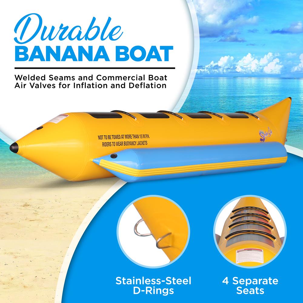 SereneLife Inflatable Banana Boat - Thumbnail 4