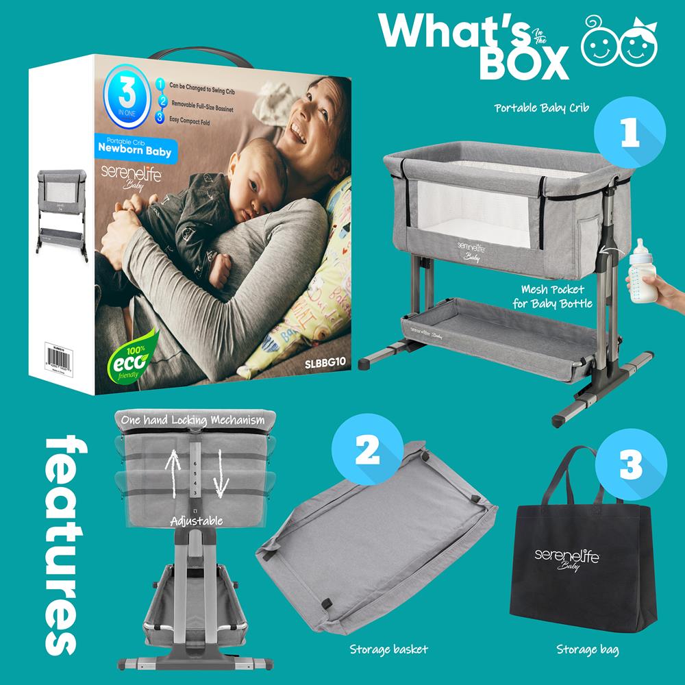 product image number 2 for SereneLife Portable Crib For Newborn Baby