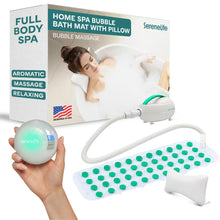 Bubble Bath Mat Spa - Relaxing Bubbles, Waterproof LED, Teal
