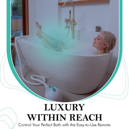 Bubble Bath Mat Spa - Relaxing Bubbles, Waterproof LED, Teal