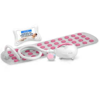Bubble Bath Mat Spa Massager - Relaxing Bubbles, Waterproof, Pink
