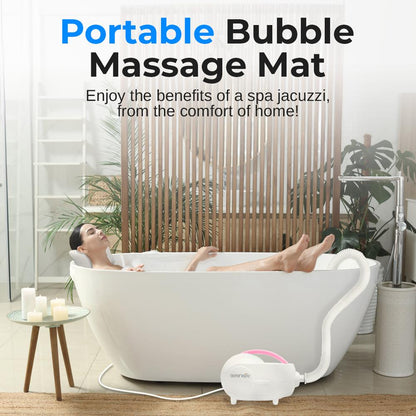 Bubble Bath Mat Spa Massager - Relaxing Bubbles, Waterproof, Pink