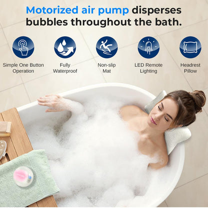 Bubble Bath Mat Spa Massager - Relaxing Bubbles, Waterproof, Pink