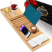 Bamboo Bathtub Caddy Comfort Extendable Tray Natural Waterproof