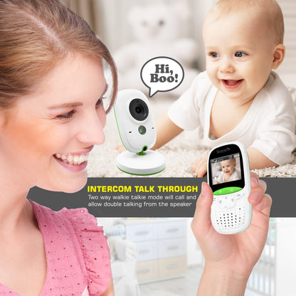 Video Baby Monitor w/ Thermometer, 2" Screen, Night Vision, White