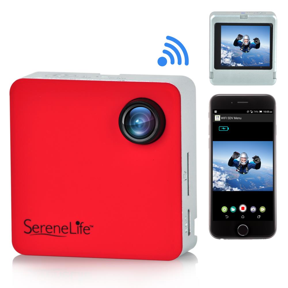 Wearable Camera 1080p HD WiFi Control Compact Red – Pyle USA