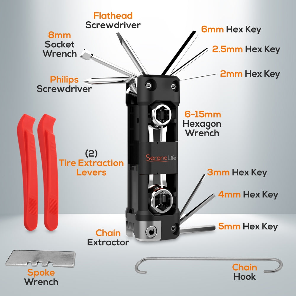 SereneLife Bicycle Repair Tool Kit - Thumbnail 4