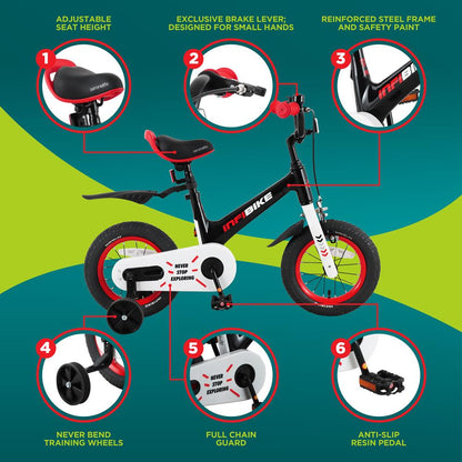 Kids' Bike 12" Safety Dual Brakes Adjustable Seat Training Wheels