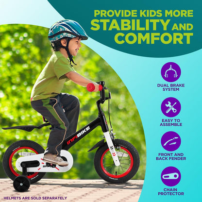 Kids' Bike 12" Safety Dual Brakes Adjustable Seat Training Wheels