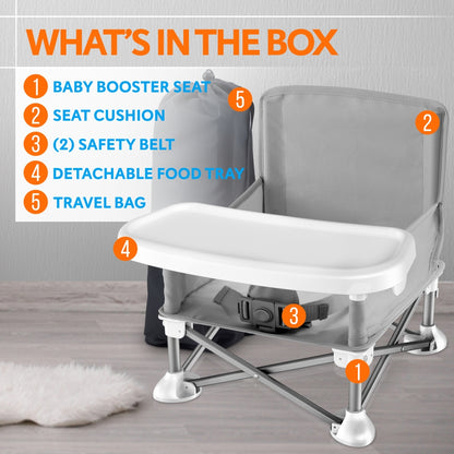 summer infant pop n sit grey Portable Baby Booster Feeding Chair – Pyle USA
