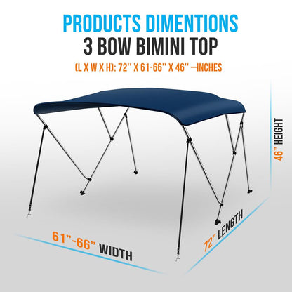 product image number 2 for SereneLife 3 Bow Bimini Top