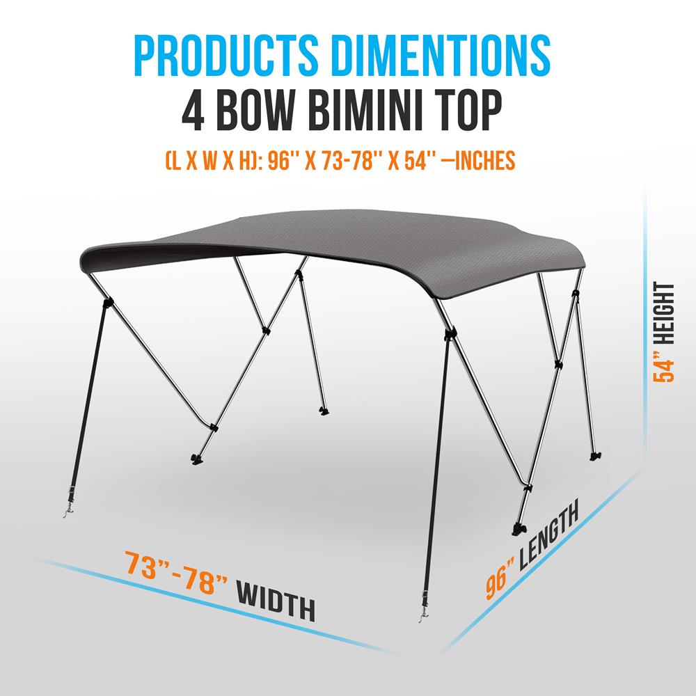 product image number 2 for SereneLife 4 Bow Bimini Top