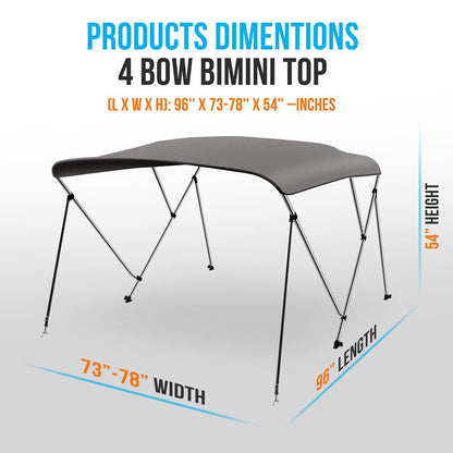 product image number 2 for SereneLife 4 Bow Bimini Top
