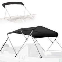 3 Bow Bimini Top Boat Cover, Waterproof Aluminum Frame, Gray