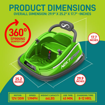 product image number 2 for SereneLife 360¬∞ Spinning Kids Bumper Car