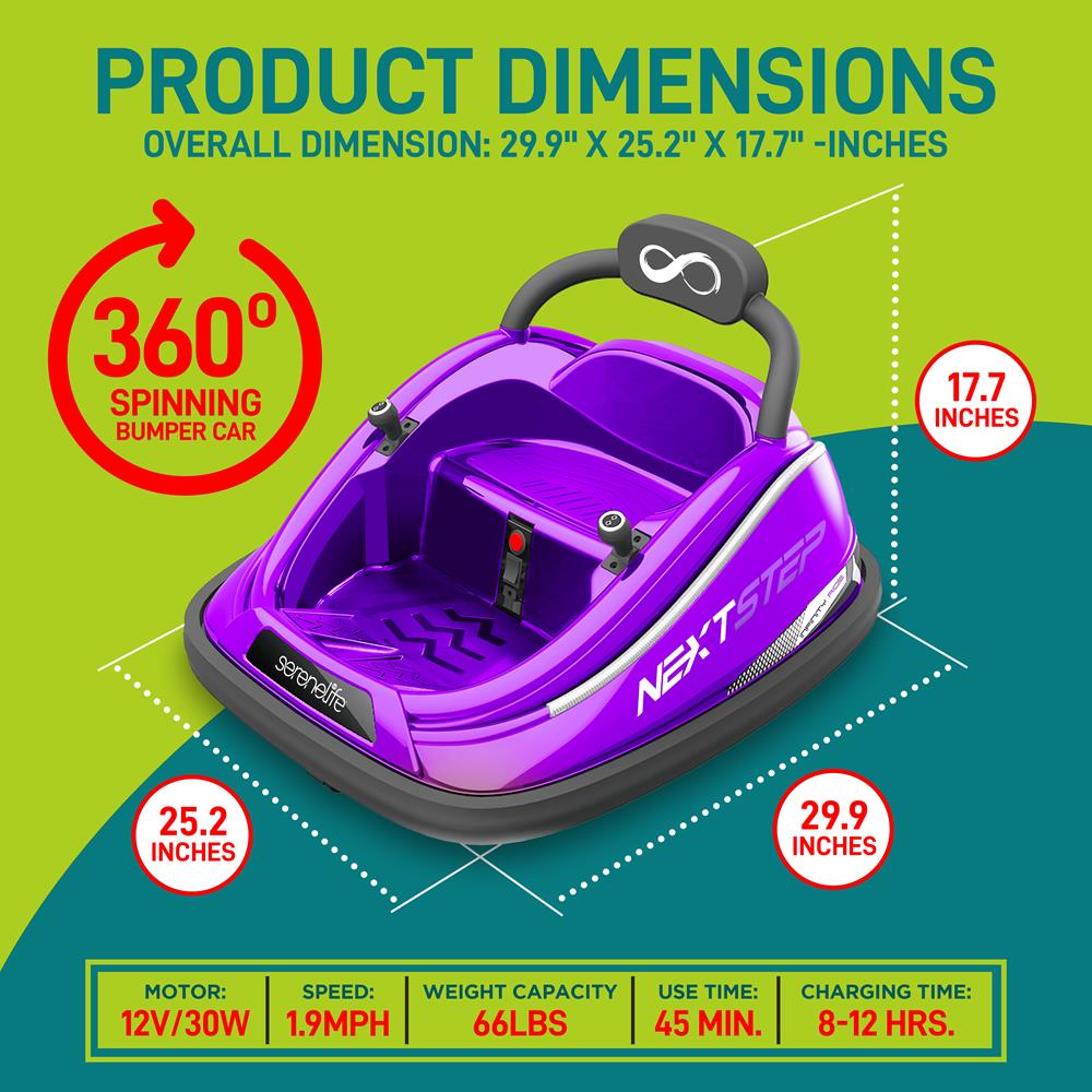 product image number 2 for SereneLife 360¬∞ Spinning Kids Bumper Car