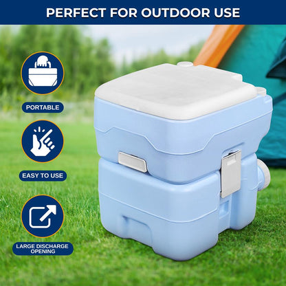 Portable Toilet 120 Flushes Leak-Proof HDPE Moonwhite