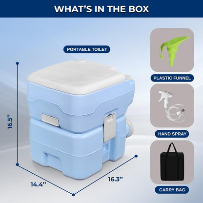Portable Toilet 120 Flushes Leak-Proof HDPE Moonwhite