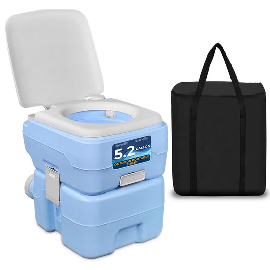 Portable Toilet 120 Flushes Leak-Proof HDPE Moonwhite