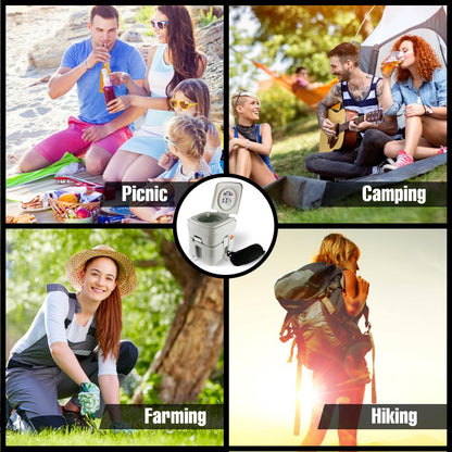 Portable Camping Toilet, Leak-Proof, 5.3 Gal Waste Tank, Easy Clean