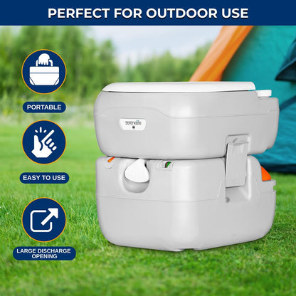 Portable Toilet 5.8 Gal Leak-Proof High-Density Polyethylene Camping