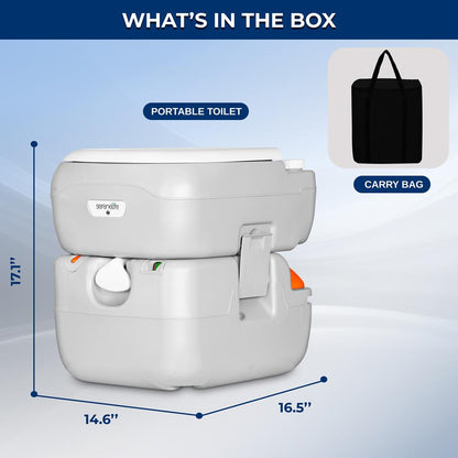 Portable Toilet 5.8 Gal Leak-Proof High-Density Polyethylene Camping
