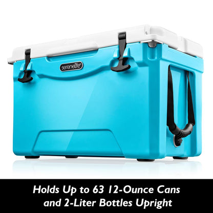 35 Qt Portable Cooler Box, 5-Day Ice Retention, 2-Way Handles, Blue