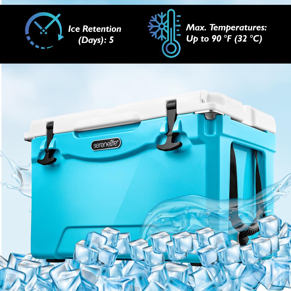 35 Qt Portable Cooler Box, 5-Day Ice Retention, 2-Way Handles