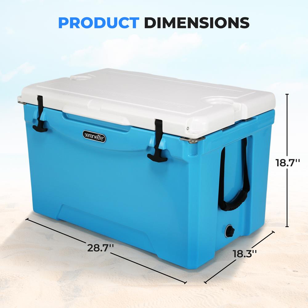 75 Qt Cooler Box, 5-Day Ice Retention, Rotomolded, Blue – Pyle USA