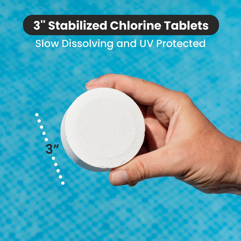 Chlorine Tablets 50 lbs - Slow Dissolving, UV Protected, 90% Available ...