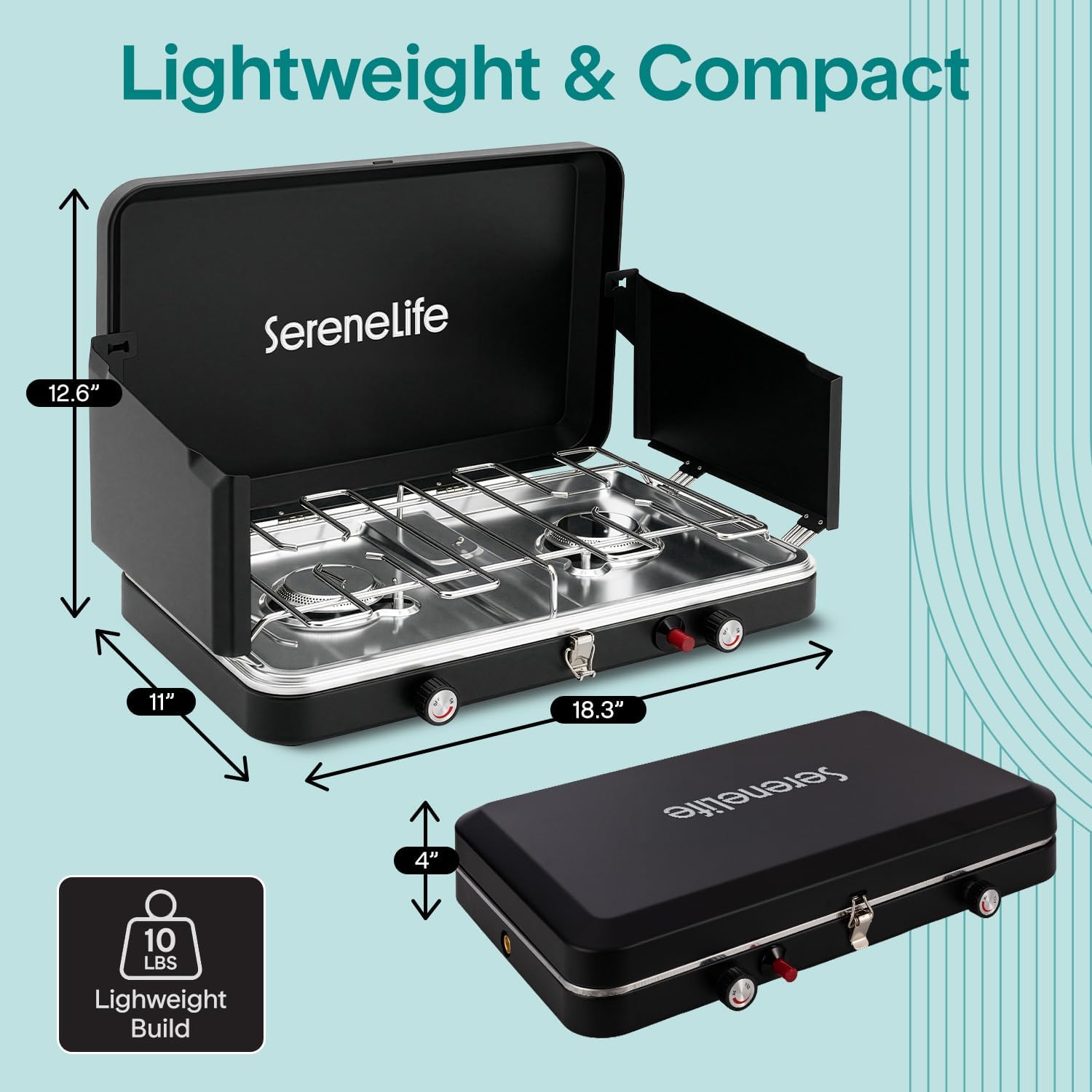 Serenelife Double Burner Stove With Electroplated Metal Pot