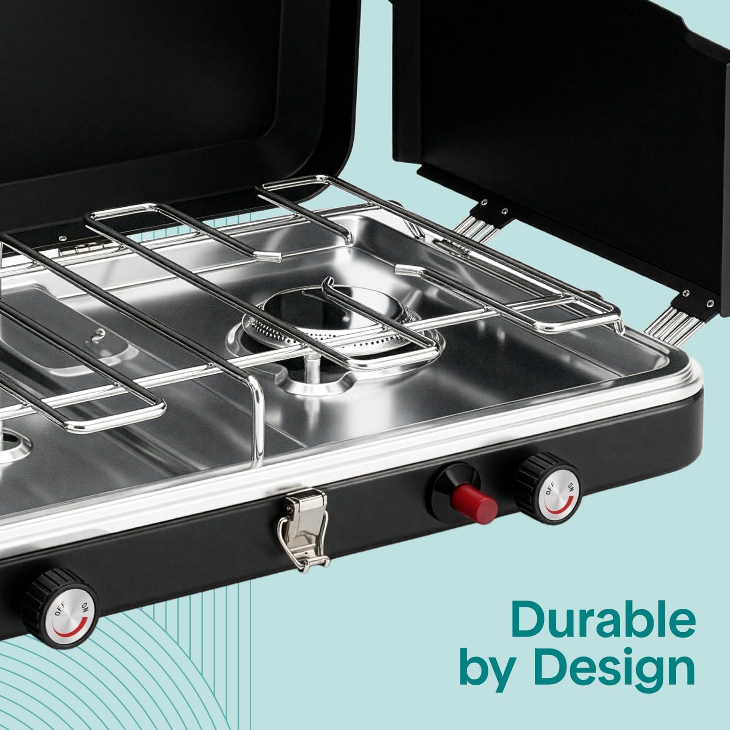 Serenelife Double Burner Stove With Electroplated Metal Pot