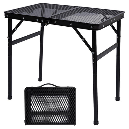 Serenelife Foldable Camping Table - 2Ft Small-Sized Height Adjustable Portable Outdoor Table With Easy Fold Design, Space-Saving Storage, Weather-Resistant Surface For Camping, Fishing, Picnics & Outdoor Adventures (Black)