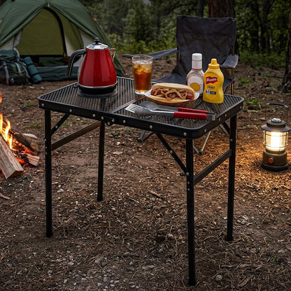 Serenelife Foldable Camping Table - 2Ft Small-Sized Height Adjustable Portable Outdoor Table With Easy Fold Design, Space-Saving Storage, Weather-Resistant Surface For Camping, Fishing, Picnics & Outdoor Adventures (Black)