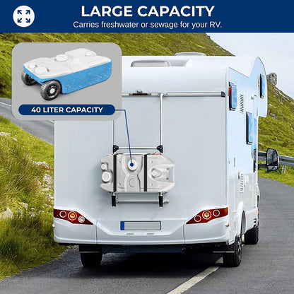 RV Water Tank 40L Easy Transport HDPE Gray