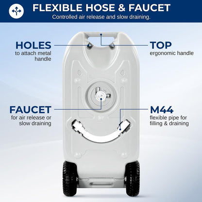 RV Water Tank 40L Easy Transport HDPE Gray