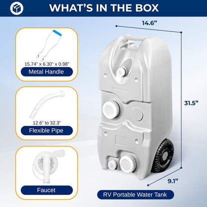 RV Water Tank 40L Easy Transport HDPE Gray