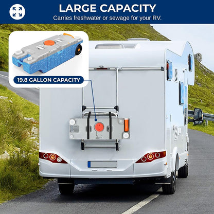 RV Water Tank 75L Easy Transport HDPE Gray