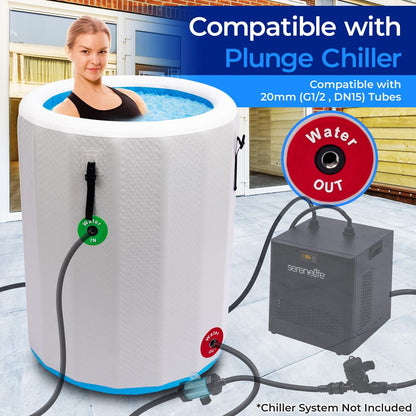 Inflatable Cold Plunge Tub 87.5 Gal Recovery Drop Stitch PVC