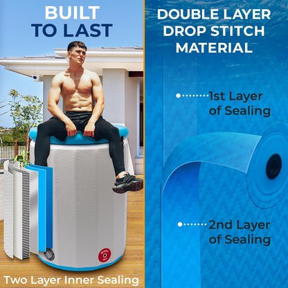 Inflatable Cold Plunge Tub 87.5 Gal Recovery Drop Stitch PVC