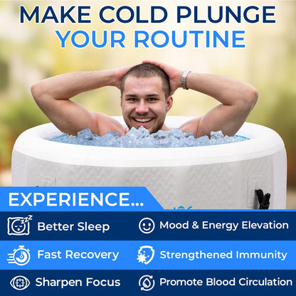 Inflatable Cold Plunge Tub 87.5 Gal Recovery Drop Stitch PVC